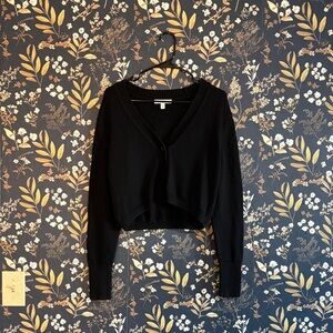 Banana Republic Black Knit Cropped Cardigan Size L